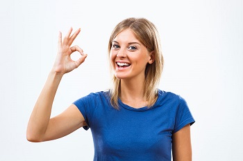 Woman with Okay Gesture