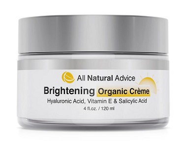 All Natural Advice Brightening Organic Cream Review for reducing dark spots and blemishes